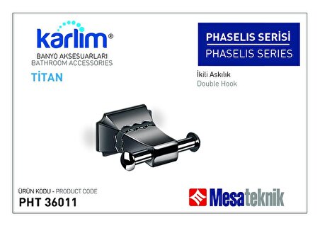 Karlim® Phaselis Serisi İkili Askılık (Kutulu Sevkiyat) - Titan Kaplama