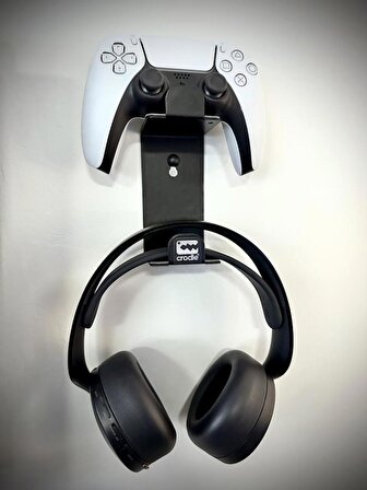 Duvara Monte Edilebilen Siyah Gaming Ps4 Ps5 Xbox Joystick Controller Tutucu Ve Kulaklık Standı