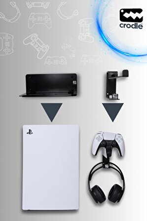 Duvar Standı PS5 ve Dualsense Gaming Şarj Istasyonu için Joystick Konsol Tutacağı 2'li Fırsat Paketi