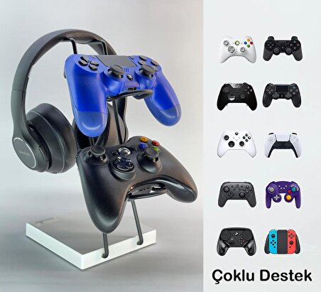 Gaming PS4 PS5 Xbox Joystick Controller Tutucu ve Kulaklık Dikey Standı
