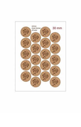 50 Adet 30 Mm Çiçek Temalı Yuvarlak Sticker Ürün Ambalaj Paket Düğün Davetiye Zarf Etiketi
