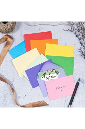 50 Adet Karışık 10 Farklı Renk Hediye Doğum Günü Dilekleri Düğün Para Davetiye Mektup Kartpostal