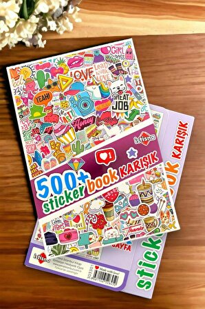 22 Sayfa  500+ Sticker Book Etiket Kitabı Sticker Defteri A5 Boyut Etiket Seti