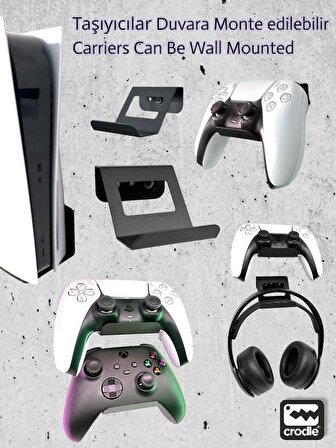 Metal Gaming Çok Fonksiyonlu Ps4 Ps5 Xbox Joystick Kontroller Tutucu Ve Kulaklık Dikey Standı