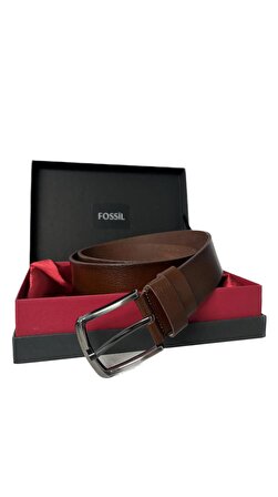 Fossil Kahverengi Hakiki Tosado Düz Deri Spor 4 cm Erkek Kemeri-125