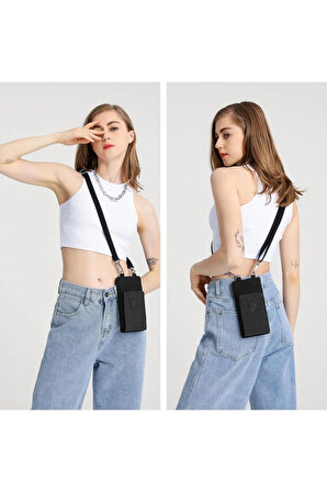 Smart Bags Su Geçirmez Krinkıl Kumaş Kadın Çapraz Askılı Telefon Bölmeli Cüzdan Çanta Siyah 3106