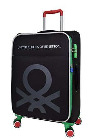 United Colors Of Benetton Ultra Light Hafif Lüx Kumaş Orta Boy Valiz Siyah BNT2200