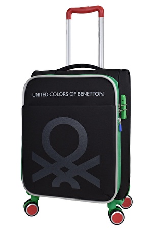 United Colors Of Benetton Ultra Light Hafif Lüx Kumaş Kabin Boy Valiz Siyah BNT2200