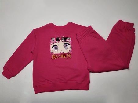 Dmb Kids M9038 Pembe Kız Çocuk Eşofman Takım- 7/8 Yaş 