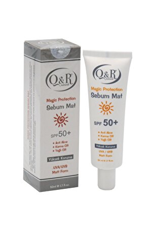 Q & R Magic Protection 50+ Faktör Akneli-Yağlı Ciltler İçin Renksiz Yüz Güneş Koruyucu Krem 50 ml