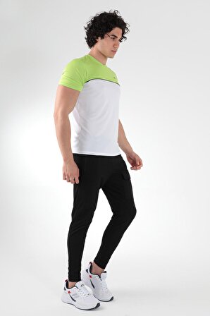 Slazenger OBSERVE Erkek T-Shirt Beyaz / Yeşil