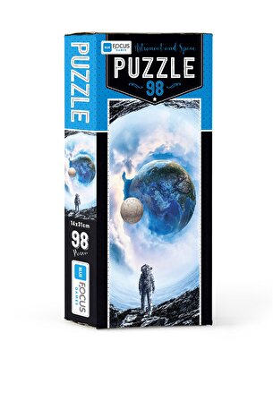 Blue Focus Astronaut and Space 7+ Yaş Büyük Boy Puzzle 98 Parça