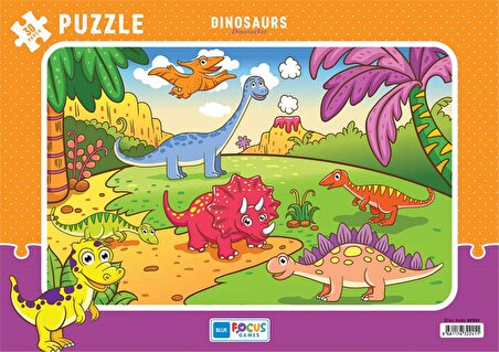 Blue Focus 30 Parça Puzzle - Dinozorlar (Dinosaurs)
