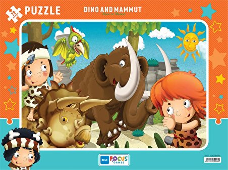 Blue Focus 72 Parça Puzzle - Dino ve Mamut (Dino and Mammut)