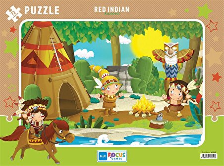 Blue Focus Red Indian 3+ Yaş Büyük Boy Puzzle 72 Parça