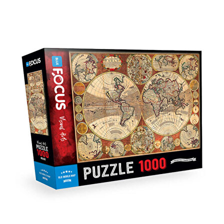 Blue Focus Old World Map 14+ Yaş Küçük Boy Puzzle 1000 Parça