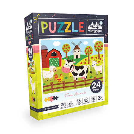 Neverland Çiftlik Hayvanları 2+ Yaş Büyük Boy Puzzle 24 Parça