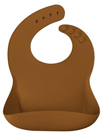Oioi Basic Silikon Mama Önlüğü - Kahverengi