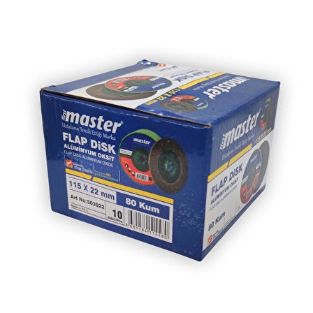 Master Flap Disk Zımpara 10lu Paket 115mm 80 Kum, AO