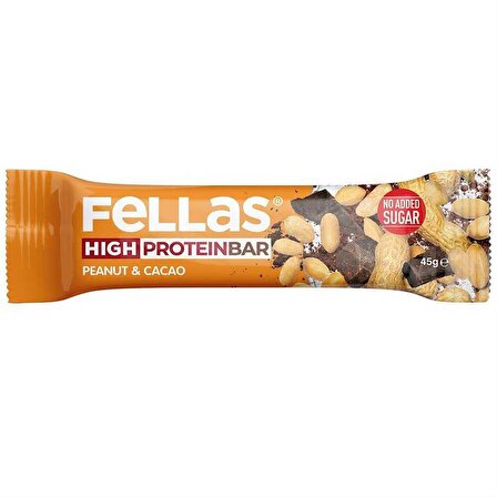 Fellas Yüksek Protein Bar - Yer Fıstıklı ve Kakaolu 45 g