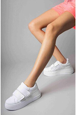 Kadın Beyaz Yüksek Topuklu Spor Ayakkabı , Snekaer