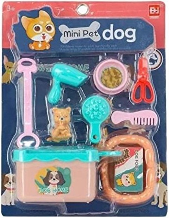 9 Parça Mini Pet Dog Oyuncak Set Mini Köpek Bakım Seti Oyuncak