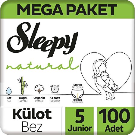 Sleepy Natural Külot Bez Mega Paket 5 Beden 11-18 Kg 100 Adet