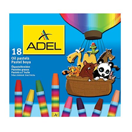 Adel Pastel Boya Karton Kutu Köşeli 18 Lİ 428 0857 002