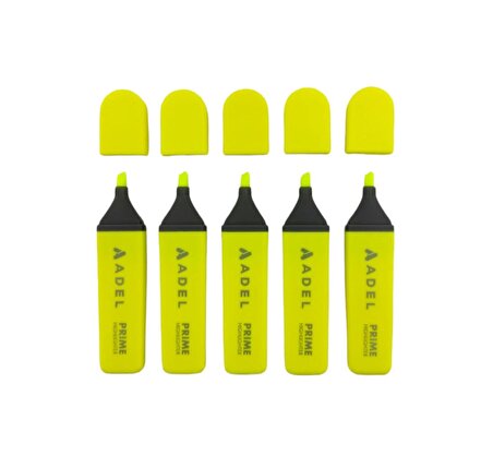 Adel (Faber Ürünü) Fosforlu İşaretleme Kalemi Sarı  5'Li Set