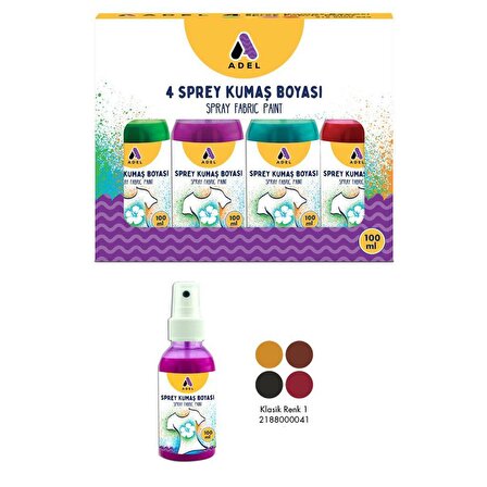 Adel Sprey Kumaş Boyası 4'LÜ - Klasik Renkler 1 - 218 8000 041