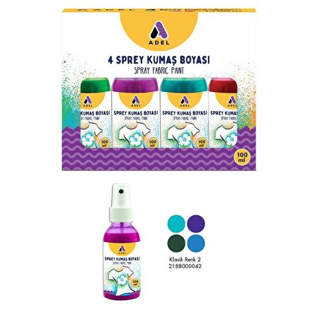 Adel Sprey Kumaş Boyası 4'LÜ - Klasik Renkler 2 - 218 8000 042