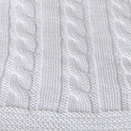 Betires Home Akrilik-Pamuklu 90x90 cm Bebek Battaniyesi Beyaz