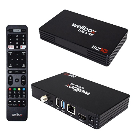 Wellbox BİZ10 4K Android Tv Box Uydu Alıcısı Wifi 2Gb Ram 16Gb Hafıza