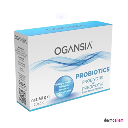 Ogansia Probiyotik ve Prebiyotik İçeren Takviye Edici Gıda 20 X 3 G Net:60 g
