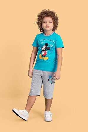 Mickey & Minnie Mouse Lisanslı Kırmızı Erkek Çocuk Kapri Takım D4123-C-V1