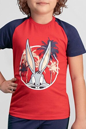 Bugs Bunny Lisanslı Kırmızı Erkek Çocuk Kapri Takım L9909-C-V1
