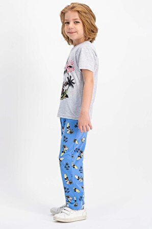 Mickey Mouse Lisanslı Karmelanj Erkek Çocuk Pijama Takımı D4329-C
