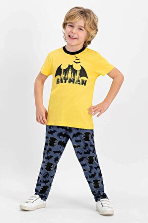 Batman Lisanslı Lisanslı Mimoza Kısa Kollu Erkek Çocuk Pijama Takımı