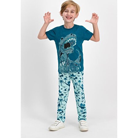 RolyPoly Dinosarius Lacivert Erkek Çocuk Pijama Takımı