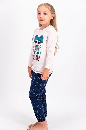 Lisanslı Pembemelanj Lisanslı Kız Çocuk Pijama Takımı