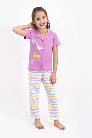 Rolypoly RP2468-2 V1 Kız Çocuk Pijama Takımı Pembe