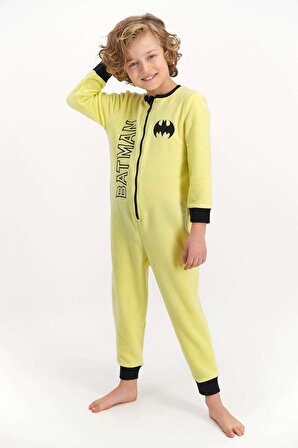 Batman Erkek Çocuk Polar Tulum Sarı