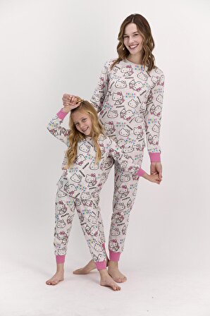 Hello Kitty Lisanslı Bejmelanj Kadın Pijama Takımı L1401-S