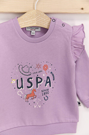 U.S. Polo Assn Lila Kız Bebek İkili Takım