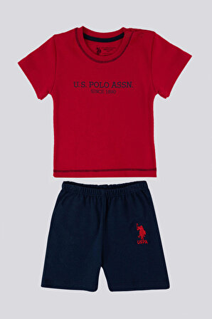 U.S. Polo Assn Stylish Kırmızı Bebek Tshirt Takım