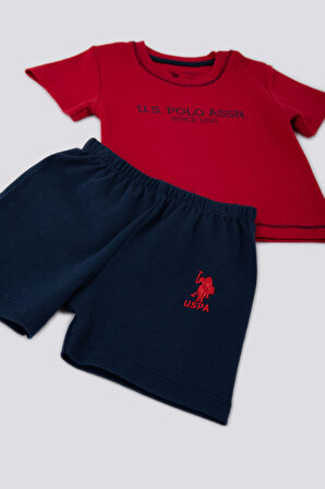 U.S. Polo Assn Stylish Kırmızı Bebek Tshirt Takım