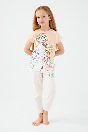 Frozen Elsa Somon Kız Çocuk Kısa Kol Pijama Takım