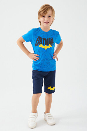 Batman Mask Mavi Erkek Çocuk Bermuda Takım