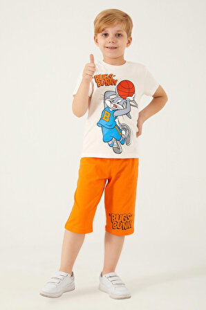 Looney Tunes Basketball Beyaz Erkek Çocuk Kapri Takım