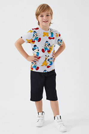 Mickey Mouse D4794-3 Erkek Çocuk Kapri Takım Gri